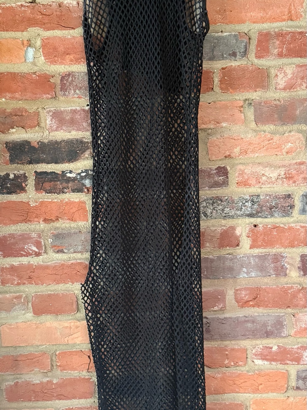 Black Sleeveless Mesh Coverup with Hood